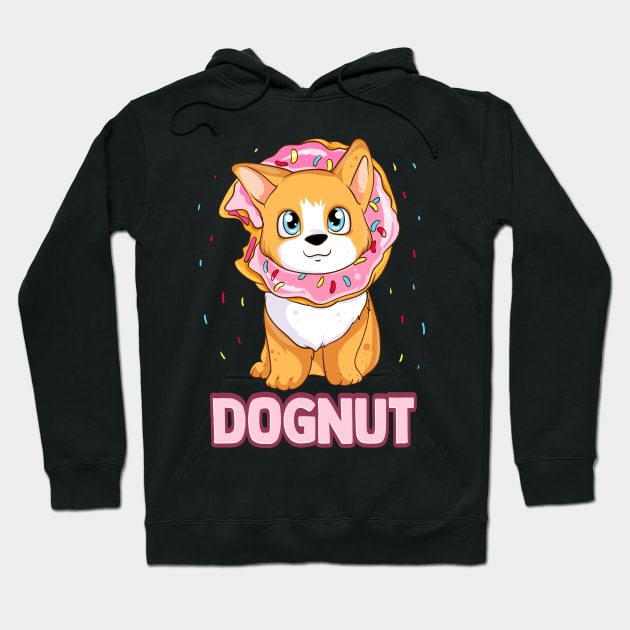 Cute & Funny Dognut Dog Donut Pun Adorable Puppy Hoodie by theperfectpresents